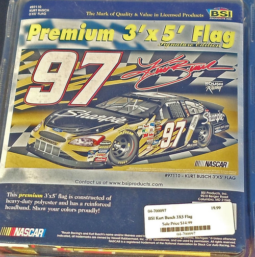 KURT BUSCH SHARPIE 3' x 5' FLAG 2-SIDED