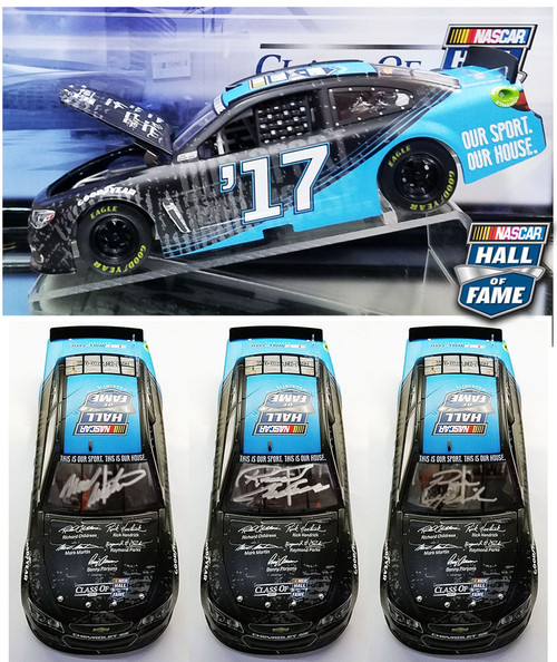 SET OF 3 AUTOGRAPHED AUTOGRAPHED NASCAR HALL OF FAME CLASS OF 2017 CARS 1/24 ACTION GS  (Autographed by Richard Childress, Rick Hendrick, and Mark Martin)
