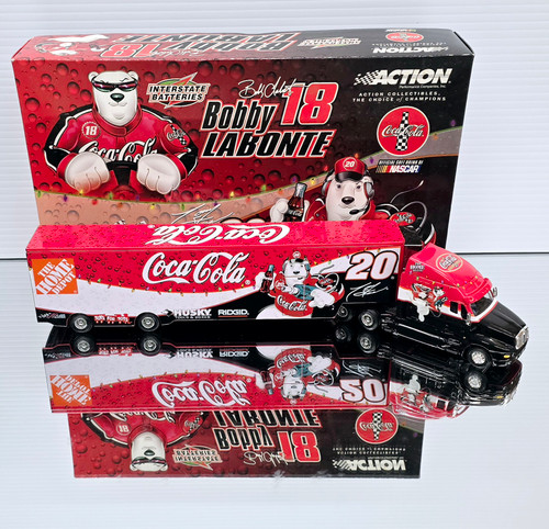 TONY STEWART & BOBBY LABONTE 2001 COCA COLA TRANSPORTER HAULER 1/64 ACTION DIECAST