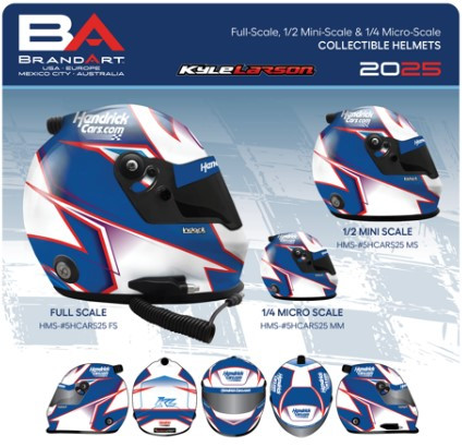 KYLE LARSON 2025 HENDRICKCARS.COM 1/4 SCALE MICRO REPLICA HELMET