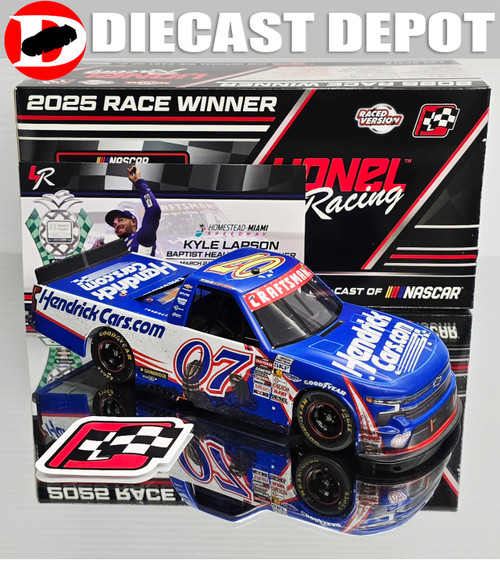KYLE LARSON 2025 HOMESTEAD WIN RACED VERSION HENDRICKCARS.COM 1/24 ARC DIECAST KYLE LARSON 2025 HOMESTEAD WIN RACED VERSION HENDRICKCARS.COM 1/24 ARC DIECAST