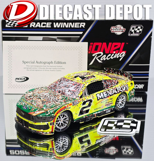 AUTOGRAPHED AUSTIN CINDRIC 2025 TALLADEGA WIN RACED VERSION QUAKER STATE 1/24 ARC DIECAST