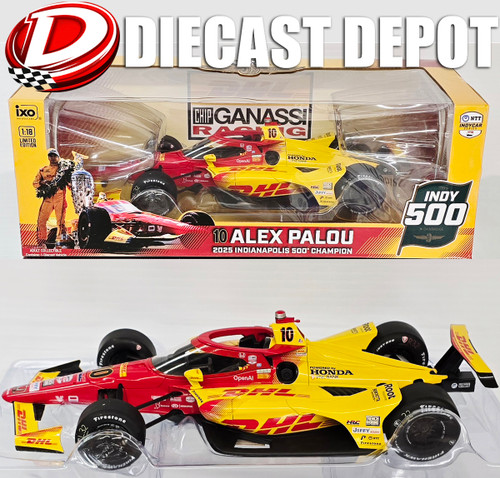 ALEX PALOU 2025  109th RUNNING INDY 500 CHAMPION/ CHIP GANASSI RACING DHL INDY CAR 1/18 IXO DIECAST