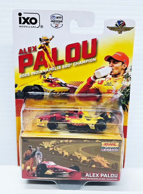 ALEX PALOU 2025  109th RUNNING INDY 500 CHAMPION/ CHIP GANASSI RACING DHL INDY CAR 1/64 IXO DIECAST
