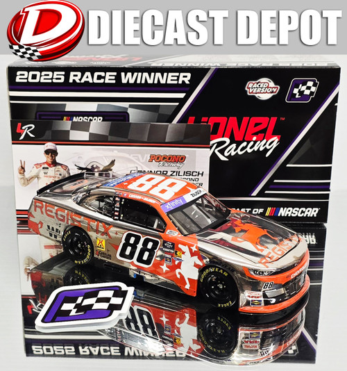 CONNOR ZILISCH 2025 POCONO WIN REGISTIX RACED VERSION *COLOR CHROME* 1/24 ARC DIECAST