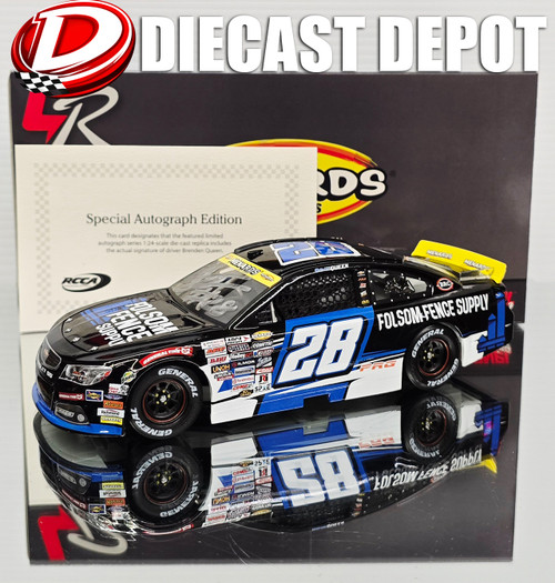 AUTOGRAPHED BRENDEN "BUTTERBEAN" QUEEN 2025 FOLSOM FENCE SUPPLY ARCA SERIES  1/24 ARC DIECAST