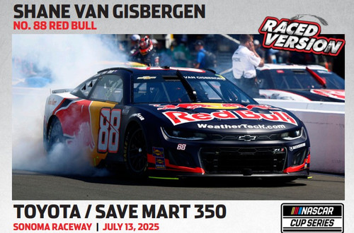 SHANE VAN GISBERGEN 2025 SONOMA WIN RACED VERSION RED BULL 1/24 ELITE DIECAST (ADVANCED ORDER)