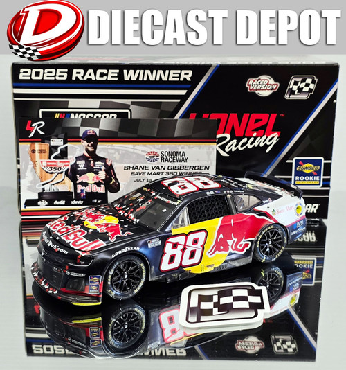SHANE VAN GISBERGEN 2025 SONOMA WIN RACED VERSION RED BULL 1/24