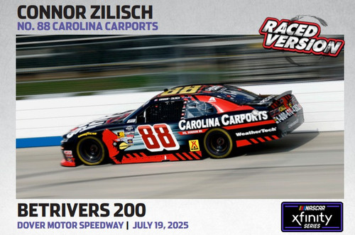 CONNOR ZILISCH 2025 DOVER WIN RACED VERSION CAROLINA CARPORTS 1/64