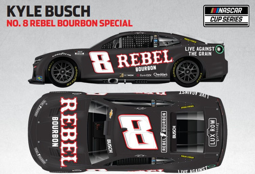 KYLE BUSCH 2025 REBEL BOURBON  BLACK SPECIAL *COLOR CHROME* 1/24 ARC DIECAST  (ADVANCED ORDER)