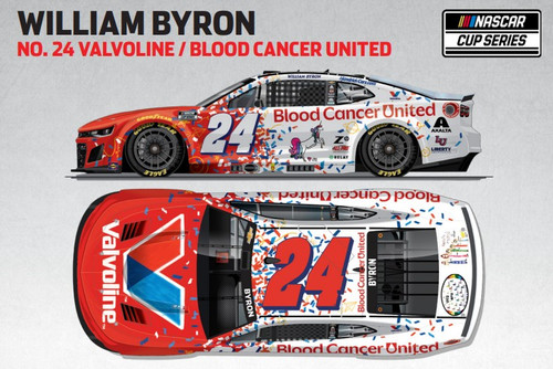 WILLIAM BYRON 2025 VALVOLINE/ BLOOD CANCER  UNITED  1/24 ELITE DIECAST (ADVANCED ORDER) WILLIAM BYRON 2025 VALVOLINE/ BLOOD CANCER  UNITED  1/24 ELITE DIECAST (ADVANCED ORDER)