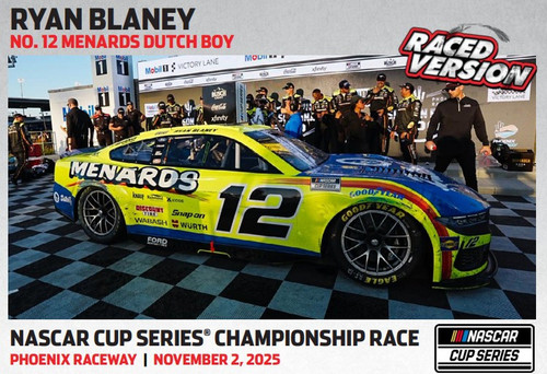 RYAN BLANEY 2025 PHOENIX WIN RACED VERSION MENARDS/ DUTCH BOY *COLOR CHROME* 1/24 ARC DIECAST (ADVANCED ORDER)