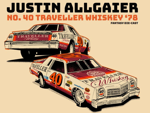 AUTOGRAPHED JUSTIN ALLGAIER TRAVELLER WHISKEY 1978 CHEVY FANTASY CAR 1/24 ARC DIECAST (ADVANCED ORDER)