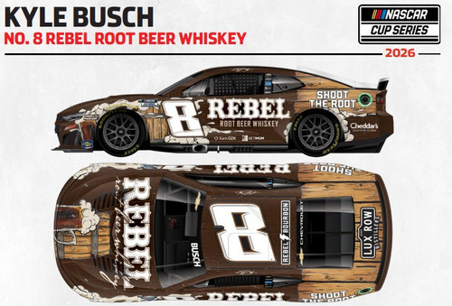 KYLE BUSCH 2026REBEL ROOT BEER WHISKEY 1/64 ARC DIECAST  W/ ACRYLIC CASE (ADVANCED ORDER)