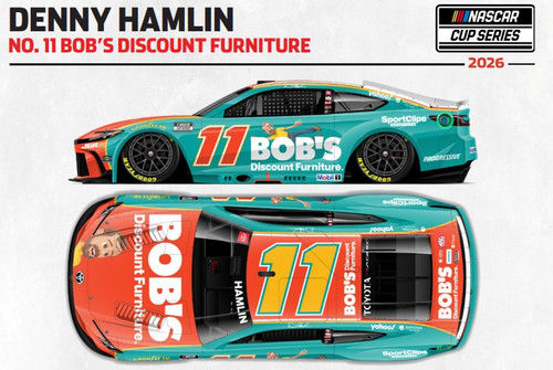 DENNY HAMLIN 2026 BOB'S DISCOUNT FURNITURE *COLOR CHROME*  1/24 ARC DIECAST (ADVANCED ORDER)
