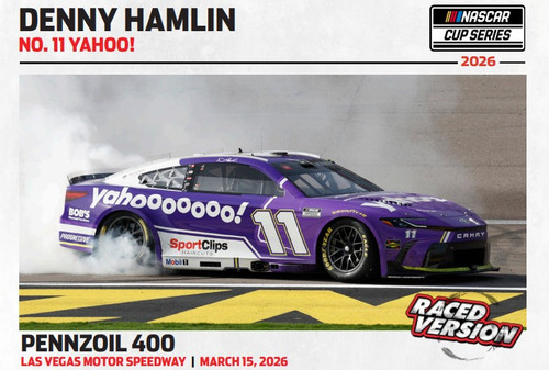 DENNY HAMLIN 2026 LAS VEGAS WIN RACED VERSION YAHOO! 1/24 ELITE DIECAST
