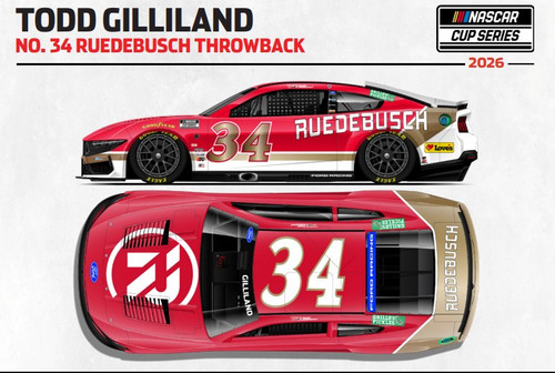 TODD GILLILAND 2026 RETRO RUEDEBUSCH (BILL ELLIOTT THROWBACK) 1/64 ARC DIECAST (ADVANCED ORDER)
