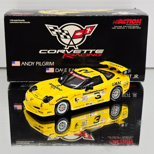 DALE EARNHARDT SR, DALE JR, KELLY COLLINS, ANDY PILGRIM C5R CORVETTE  1/43 ACTION DIECAST