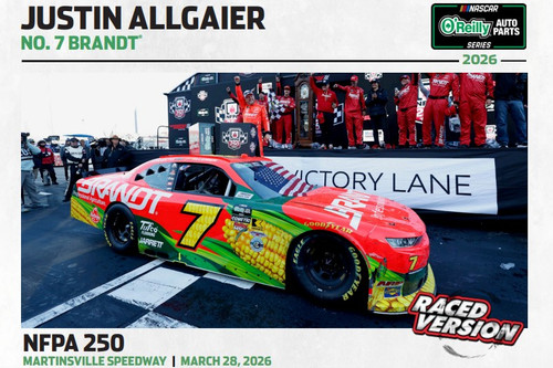JUSTIN ALLGAIER 2026 MARTINSVILLE WIN RACED VERSION BRANDT 1/24 ARC DIECAST (ADVANCED ORDER)
