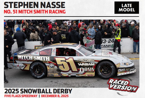 STEPHEN NASSE 2025 SNOWBALL DERBY WIN RACED VERSION MITCH SMITH RACING LATE MODEL 1/24 ARC DIECAST (ADVANCED ORDER)