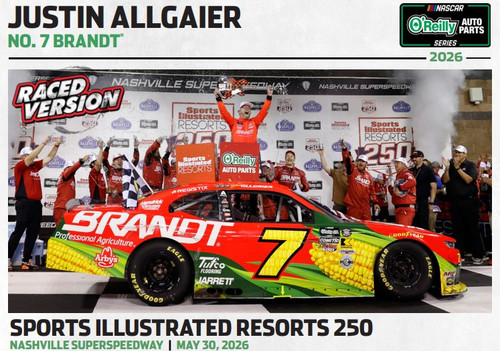 JUSTIN ALLGAIER 2026 NASHVILLE WIN RACED VERSION BRANDT *COLOR CHROME* 1/24 ARC DIECAST (ADVANCED ORDER)