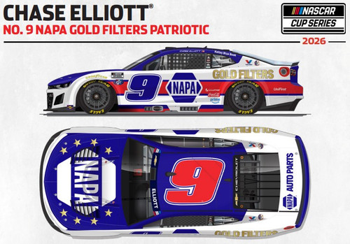 CHASE ELLIOTT 2026 NAPA GOLD FILTERS PATRIOTIC 1/64 ARC DIECAST (ADVANCED ORDER)