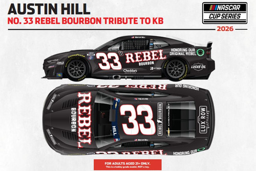 AUSTIN HILL 2026 REBEL BOURBON TRIBUTE TO KYLE BUSCH 1/24 ARC DIECAST  (ADVANCED ORDER)