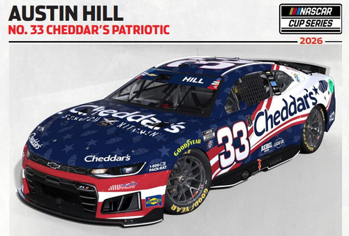 AUSTIN HILL 2026 CHEDDAR'S PATRIOTIC *COLOR CHROME* 1/24 ARC DIECAST  (ADVANCED ORDER)