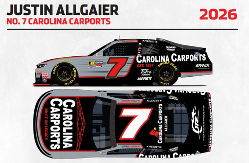 AUTOGRAPHED JUSTIN ALLGAIER 2026 CAROLINA CARPORTS 1/24 ARC DIECAST (ADVANCED ORDER)