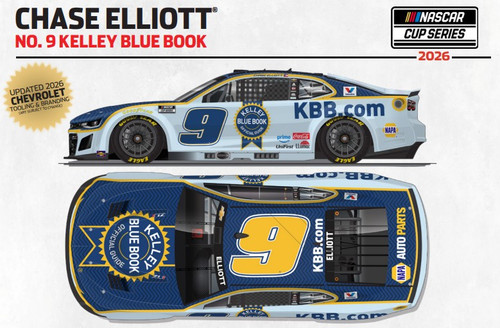 CHASE ELLIOTT 2026 KELLEY BLUE BOOK  1/24 ELITE DIECAST (ADVANCED ORDER)