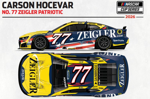 CARSON HOCEVAR 2026 ZEIGLER PATRIOTIC *COLOR CHROME* 1/24 ARC DIECAST (ADVANCED ORDER)