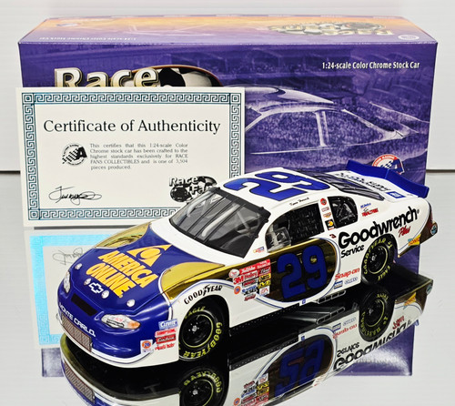 KEVIN HARVICK 2001 AOL COLOR CHROME 1/24 ACTION RACE FANS DIECAST