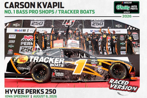 AUTOGRAPHED CARSON KVAPIL 2026 IOWA WIN BASS PRO SHOPS RACED VERSION 1/24 ACTION DIECAST (ADVANCED ORDER)