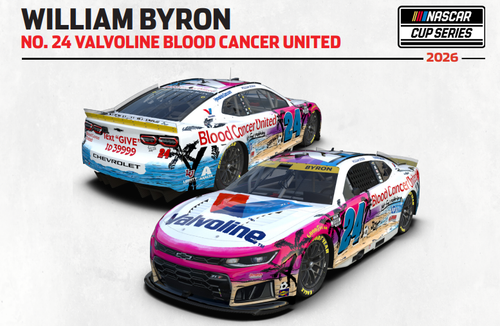 WILLIAM BYRON 2026 VALVOLINE BLOOD CANCER UNITED 1/64 ARC DIECAST (ADVANCED ORDER)