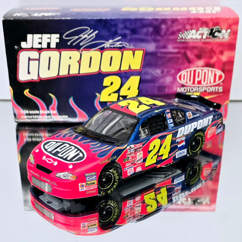 JEFF GORDON 2002 DUPONT FLAMES 1/24 ACTION DIECAST (DAMAGED BOX BUT THE CAR IS MINT)