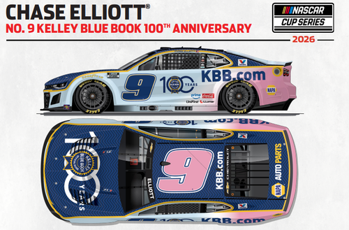 CHASE ELLIOTT 2026 KELLEY BLUE BOOK 100TH ANNIVERSARY 1/24 ARC DIECAST (ADVANCED ORDER)