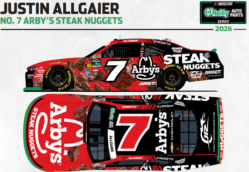 AUTOGRAPHED JUSTIN ALLGAIER 2026 ARBY'S STEAK NUGGETS 1/24 ARC DIECAST (ADVANCED ORDER)