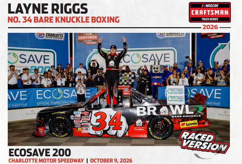 LAYNE RIGGS 2026 CHARLOTTE WIN BARE KNUCKLE BOXING RACED VERSION TRUCK 1/24 ARC DIECAST (ADVANCED ORDER)