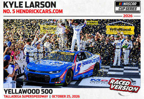 KYLE LARSON 2026 TALLADEGA WIN HENDRICKCARS.COM RACED VERSION 1/24 ARC DIECAST (ADVANCED ORDER)