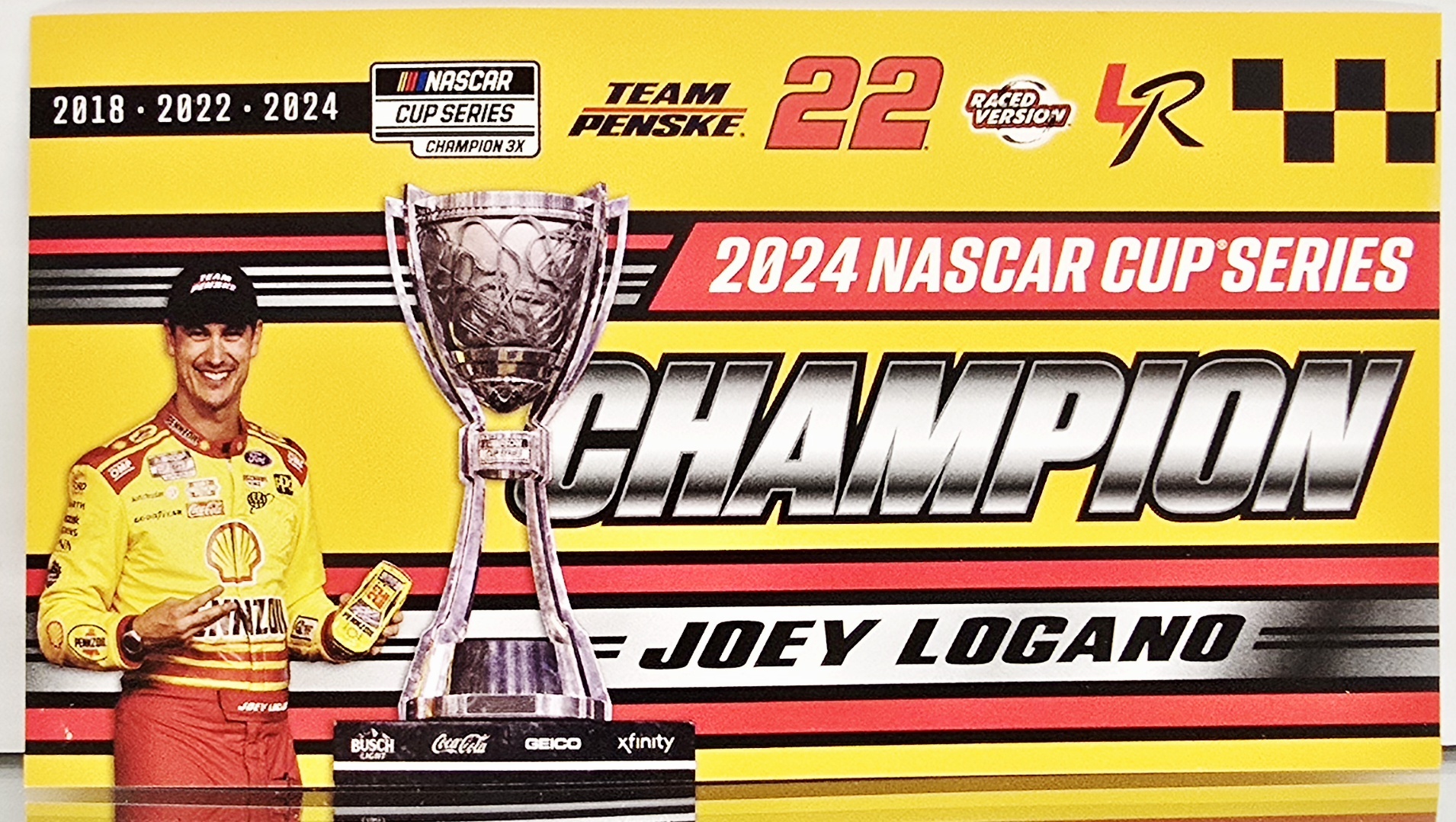 JOEY LOGANO 2024 CUP 3X CHAMPION COLOR CHROME 1/24 ARC DIECAST