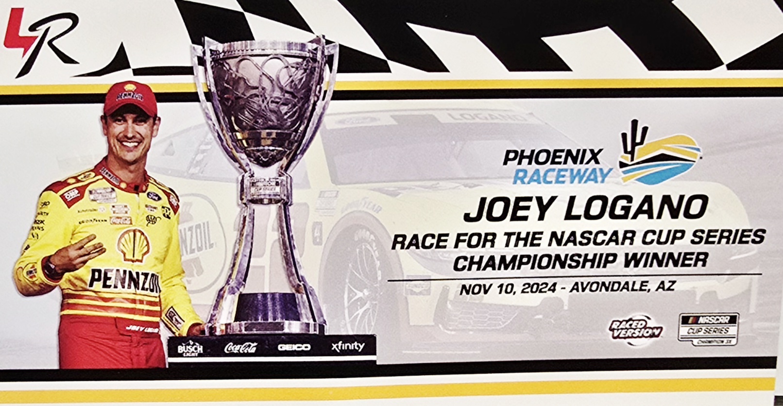 JOEY LOGANO 2024 PHOENIX CUP WIN RACED VERSION 1/24 ARC DIECAST