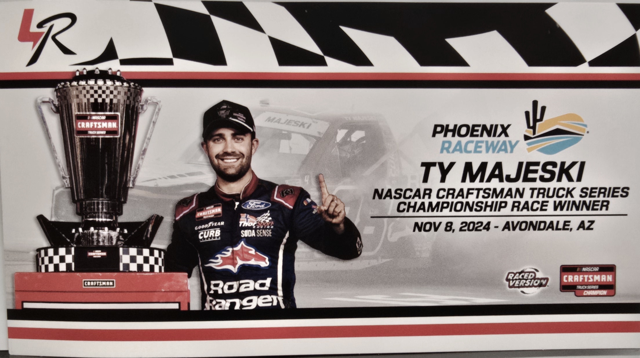 AUTOGRAPHED TY MAJESKI 2024 PHOENIX WIN RACED VERSION ROAD RANGER