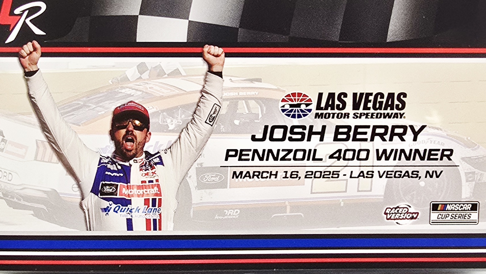 【激レア】PROGRAM CONTEST 作品集 1　THE　COCKPIT JOSH BERRY 2025 LAS VEGAS FIRST WIN RACED VERSION MOTORCRAFT 1/24