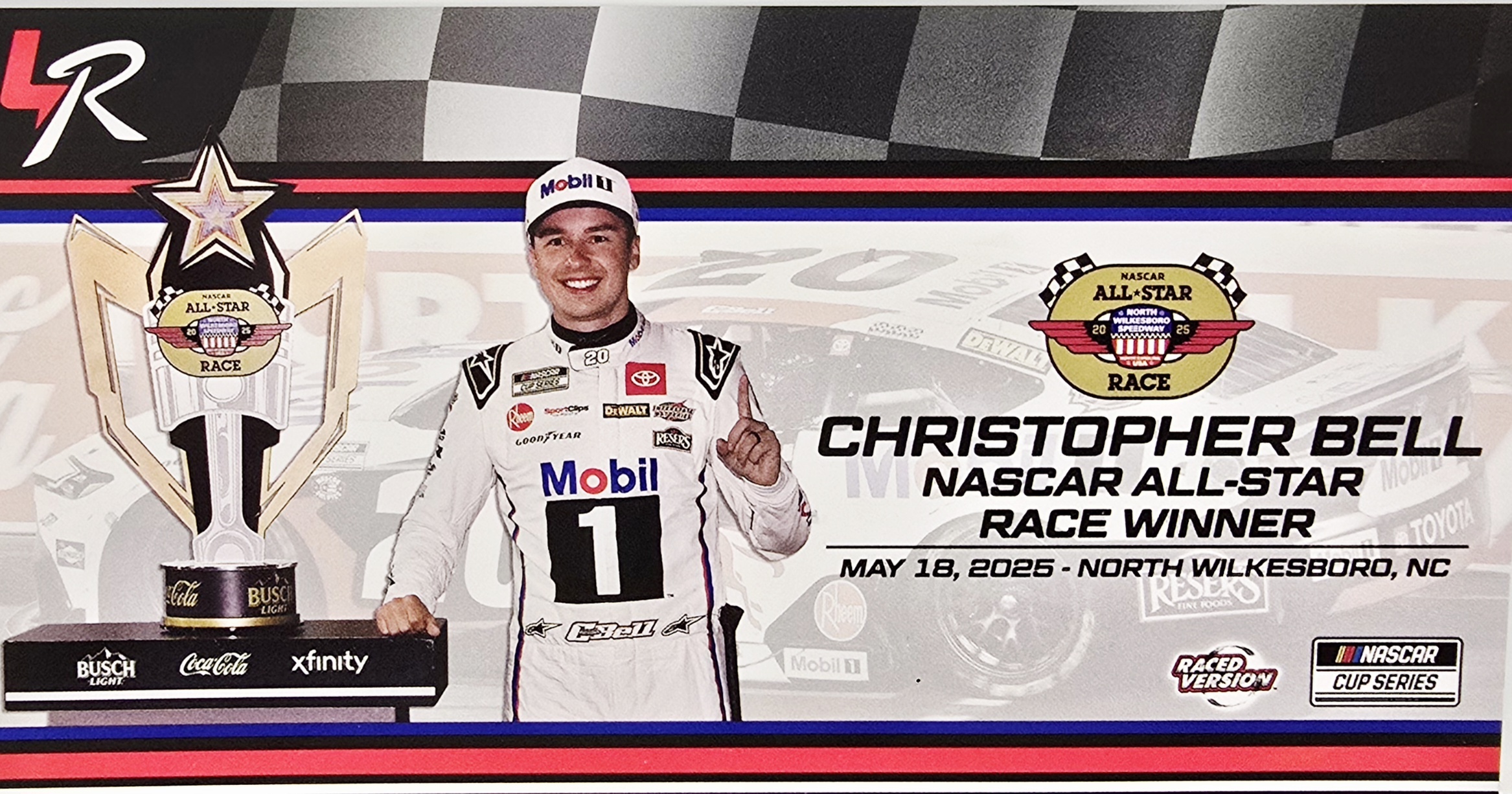 CHRISTOPHER BELL 2025 ALLSTAR WIN RACED VERSION MOBIL ONE 1/24