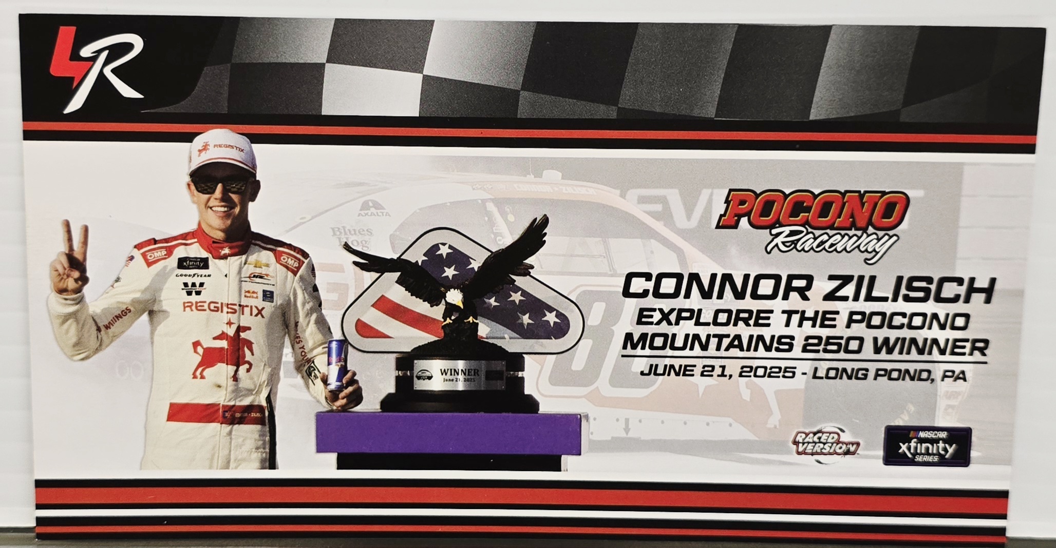 CONNOR ZILISCH 2025 POCONO WIN REGISTIX RACED VERSION 1/24 ARC DIECAST