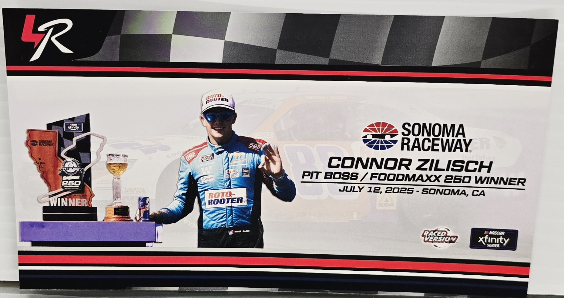 CONNOR ZILISCH 2025 SONOMA WIN RACED VERSION ROTO ROOTER 1/24 ARC
