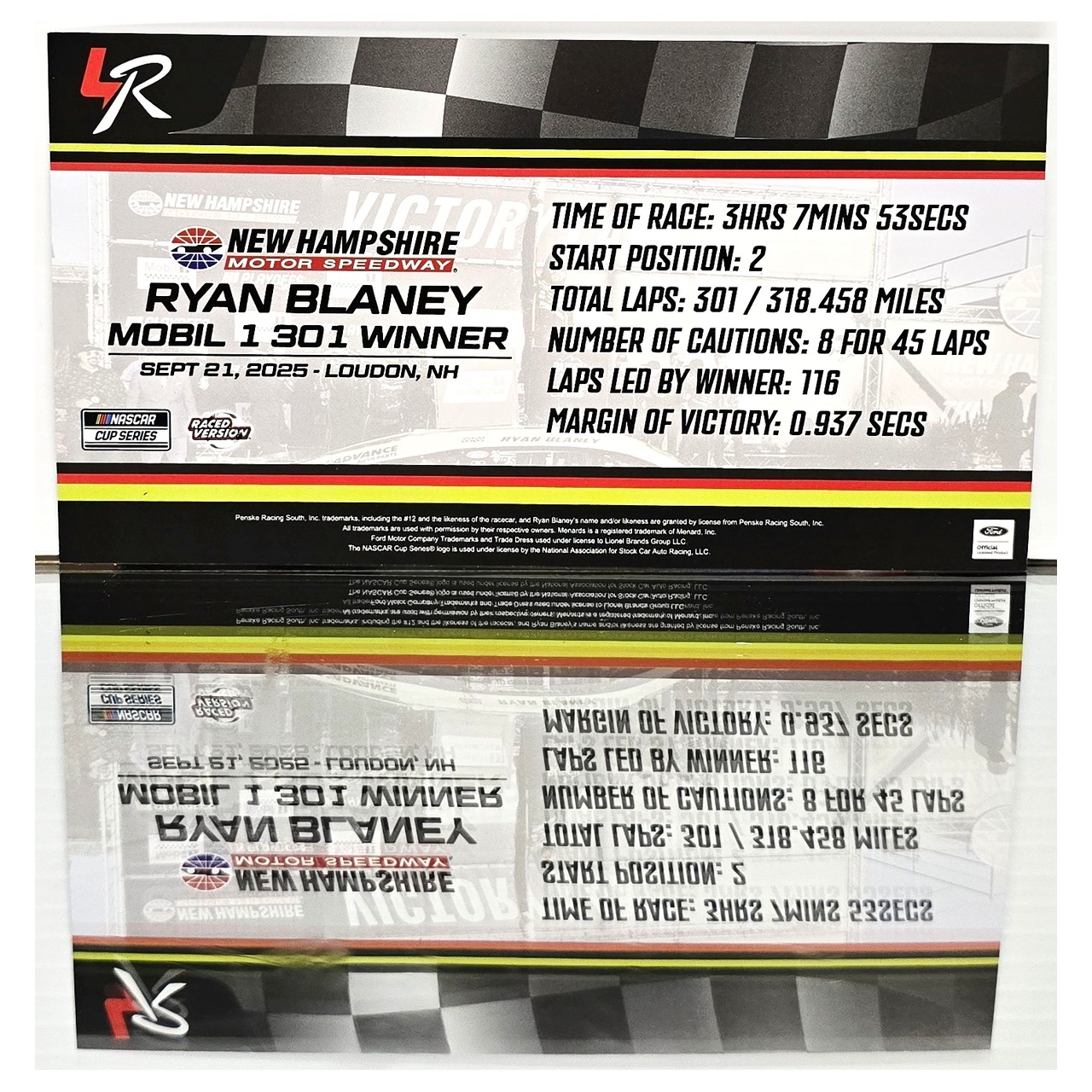 RYAN BLANEY 2025 NEW HAMPSHIRE WIN RACED VERSION MENARDS/ LIBMAN
