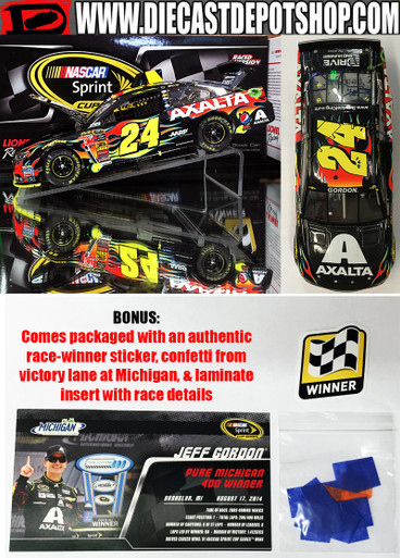 JEFF GORDON 2014 MICHIGAN WIN AXALTA RACED VERSION 1/24 ACTION