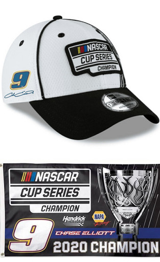 CHASE ELLIOTT 2020 NAPA NASCAR CHAMPION HAT 3' X 5' FLAG COMBO
