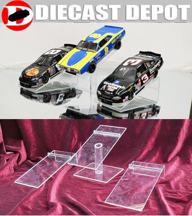 DYNAMIC DISPLAY TRIO - 2 RISERS & A PEDESTAL FOR 1/24 DIECASTS (NO CARS ...